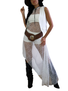V39 VESTIDO LARGO ENCAJE/VUELO BLANCO en internet