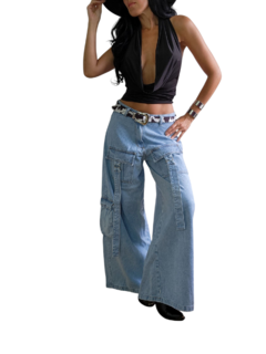 P237 PANTALON OVER JEAN CARGO