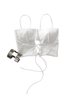 T40 TOP TAZA CREP ACORDONADO - comprar online