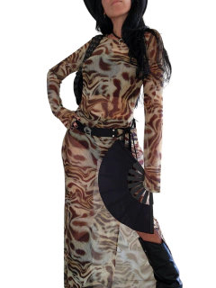 V504 MAXI VESTIDO BATIK CHOCO - comprar online