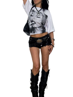 SH319 SHORT BAJO LENTEJUELAS NEGRO en internet