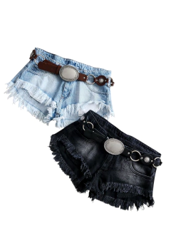 Imagen de SH317 SHORT DENIM TIRO BAJO GASPEADO