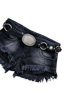 SH317 SHORT DENIM TIRO BAJO GASPEADO - tienda online
