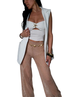 P251 PANTALON IMPORTADO TEJIDO CHOCO - tienda online