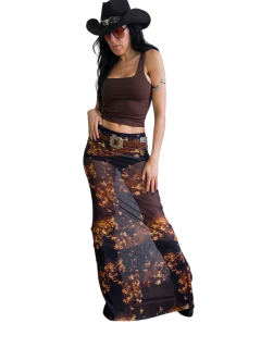 PO74 POLLERA LARGA TUL CHIPS