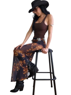 Imagen de PO74 POLLERA LARGA TUL CHIPS