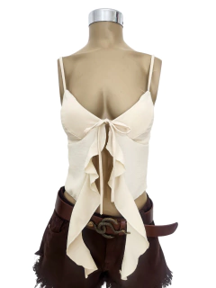 T1780 TOP VOLADO CREP MARFIL en internet