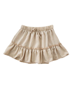 M523 POLLERA LINO PUNTILLA/RECORTE - Mora Mia