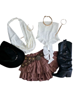 SH331 SHORT MEGA VOLADO TRAMADO CHOCOLATE en internet