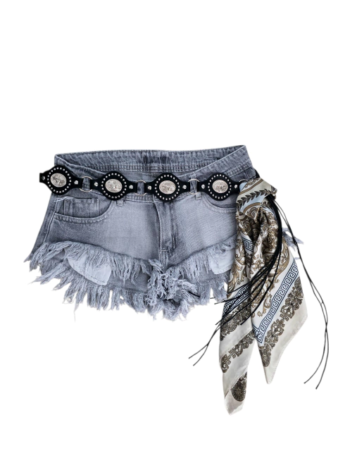 SH317 SHORT DENIM BAJO GRIS GASPEADO - comprar online