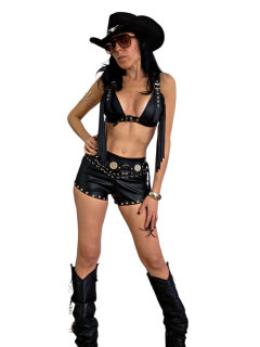 T1814 TOP CROP FLECOS ENGOMADO - Mora Mia