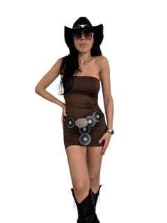 V551 BANDO VESTIDO CLASICO CHOCO