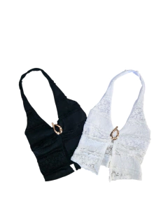 T1809 TOP MARYLIN GUIPIUR HEBILLA