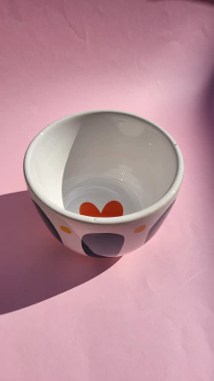 Bowl mediano verde con corazon naranja en internet
