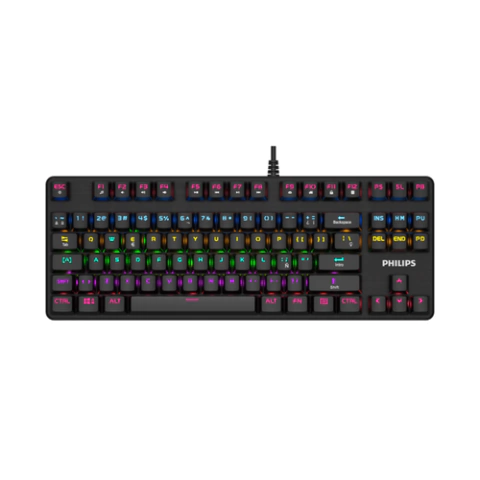 TECLADO GAMING PHILIPS G901 MECANICO RAINBOW MIX LIGHT SWITCH BLUE