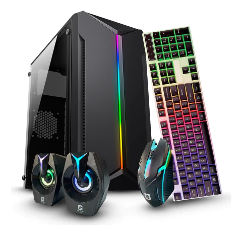 GABINETE JALATEC BAREBONE JT-K80 C/KIT TECLADO MOUSE PARLANTES GAMER C/FUENTE