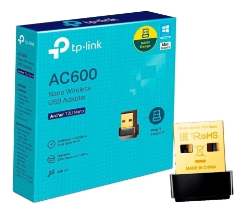 PLACA DE RED USB WIFI TPLINK ARCHER DUAL BAND AC600 T2U NANO