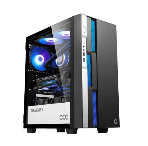 GABINETE GAMEMAX BRUFEN C3 BW BLACK WHITE + 1 FAN ARGB