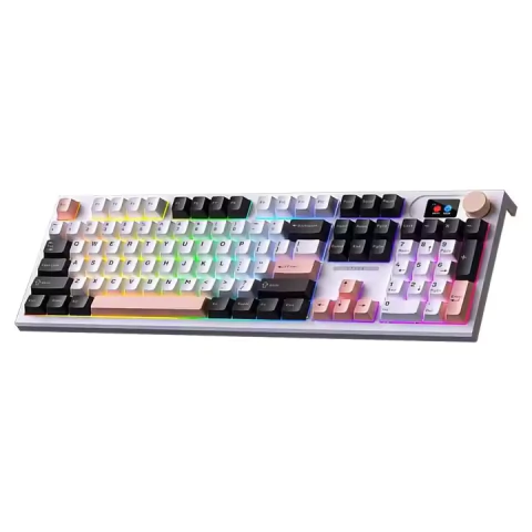 TECLADO LANGTU LT104 MECANICO MAGNETICO PANTALLA LCD RGB WIRELESS BLUETOOTH Y TIPO C