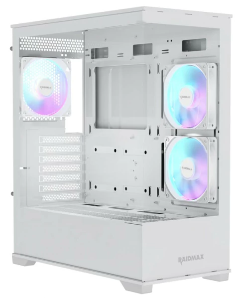 GABINETE RAIDMAX INFINITA I801 FISHTANK ARGB TG WHITE + 3 COOLER