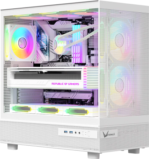 GABINETE FORMULA V CRYSTAL Z8 FLOE WHITE + 6 FANS FRGB