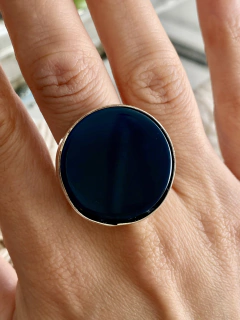Anillo redondo con agata - comprar online