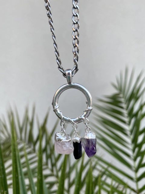 Collar triple poder. Baño de plata