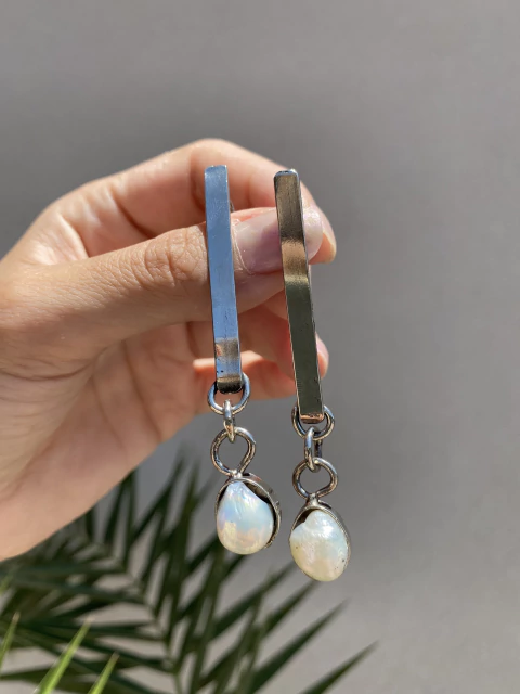 Aros de alpaca y nacar - comprar online