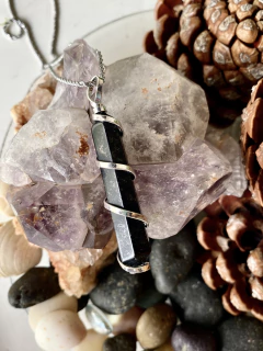 Collar espiral con onix negro - comprar online