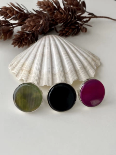 Anillo redondo con agata - tienda online