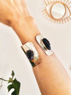 Brazalete de alpaca combinado. Protección