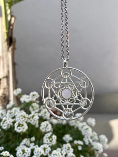 Collar con dije Metatron y piedra - comprar online