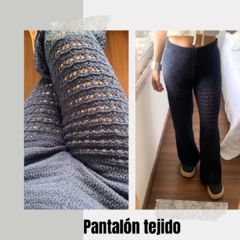 Pantalón tejido negro - comprar online