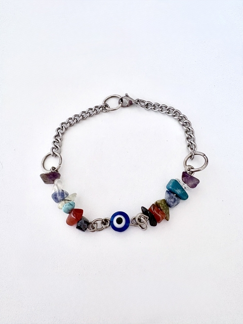 Pulsera 7 Chakras y ojo turco. Proteccion
