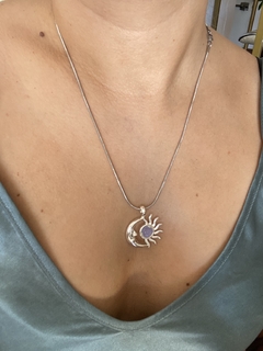 Collar con dije luna y sol - comprar online