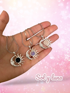Collar con dije luna y sol - comprar online