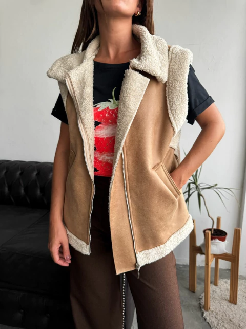 CHALECO GAMUZADO CORDERITO