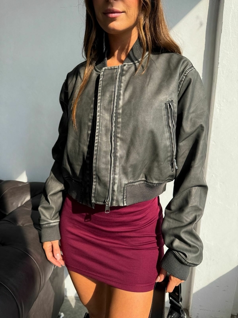 BOMBER ECO CUERO CLASICA