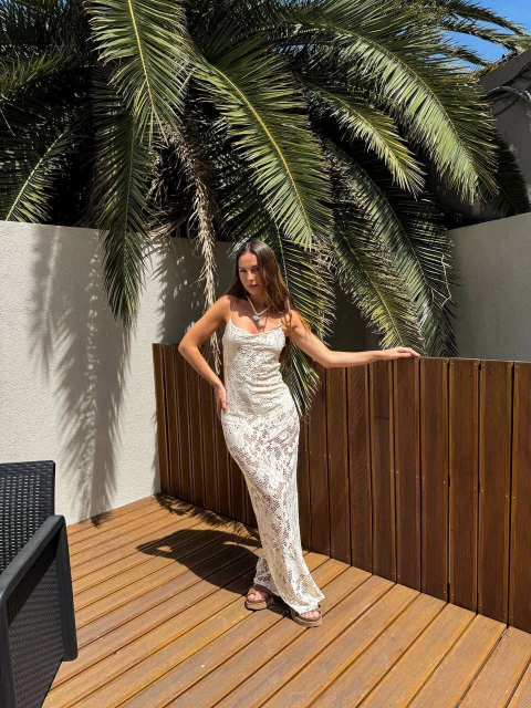 VESTIDO HILO LARGO MACRAMÉ