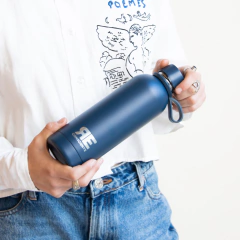 BOTELLA TÉRMICA CON MANIJA 500ml AZUL RE-UTILIZABLE I RE CONSCIENTE en internet