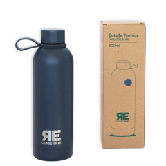 BOTELLA TÉRMICA CON MANIJA 500ml AZUL RE-UTILIZABLE I RE CONSCIENTE - comprar online