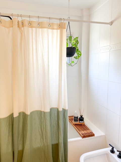 Cortina de baño ARIZONA - Verde seco