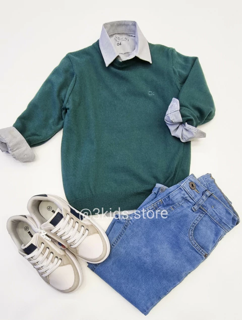 Blusa De Tricot Infantil Verde Ogochi 005536001-0026 - comprar online