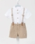 Conjunto Bebê Camisa E Shorts Com Suspensórios Om 233.036