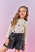 Shorts Em Couro Fake Leather Preto Cinti 12314 - comprar online