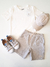 Conjunto Infantil Masculino Camiseta Off Com Shorts Sarja Listras Onda Marinha 1.243.116