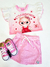 Conjunto Infantil Gatinho Blusa E Shorts Saia Rosa Cinti 12159-Rs