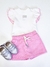 Conjunto Infantil Blusa E Shorts Saia Rosa Cinti 10251-Rs