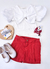 Shorts-Saia Pregas Vermelho Animê N4223-P