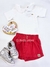 Shorts-Saia Infantil Sarja Vermelho Animê N2383 - 3Kids